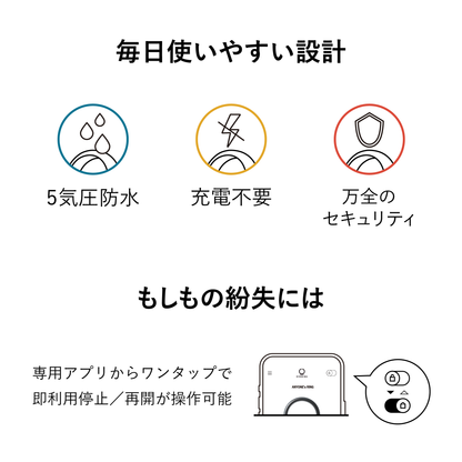 EVERING（BLACK）/紛失交換保証付き/［公式ストア］決済ができるスマートリング